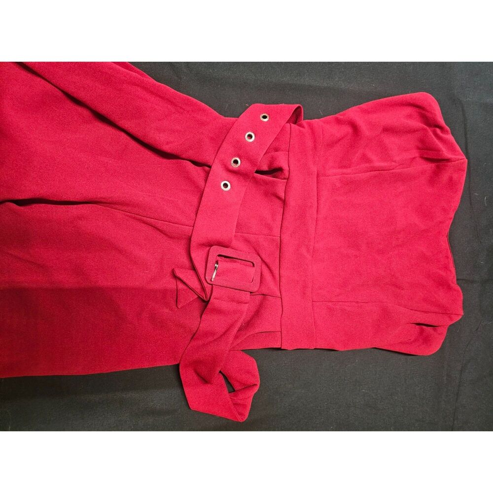 Bläshe Red Strapless Wide-Leg Jumpsuit with Matching Grommet Belt (Size M)